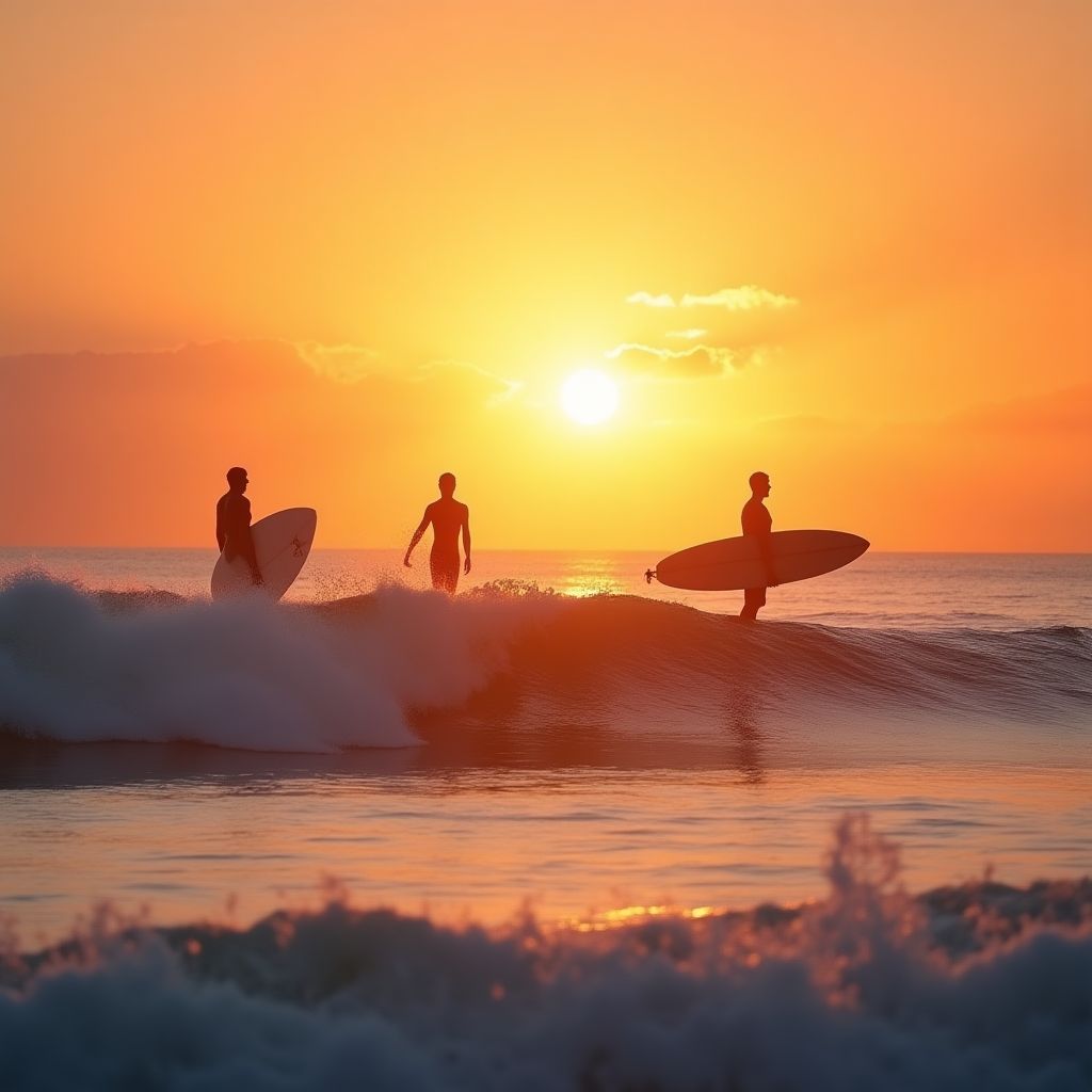 Sunset surf session at Noosa