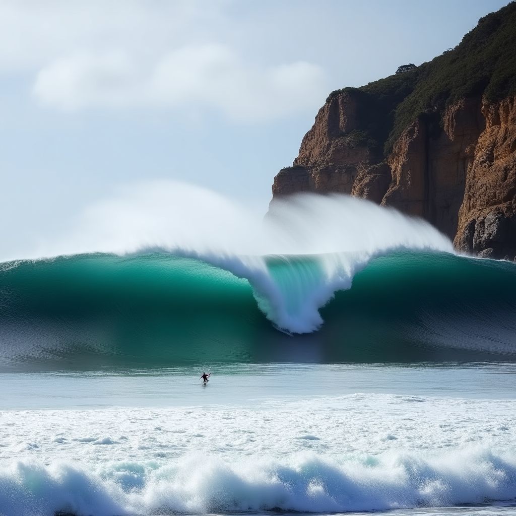 Big wave surfing at Margaret River